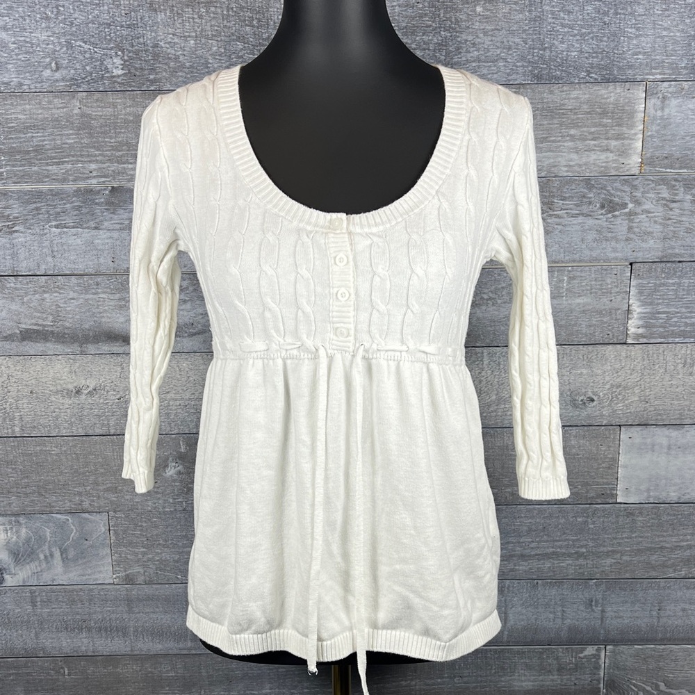 Hollister Cream Cable Knit Blouse